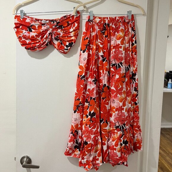🌸 Tiare Hawaii Floral Capri Maxi Skirt - M/L - Picture 2 of 15